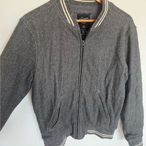 Cavalli Grey Herringbone Baseball/Bomber Jacket 100% cotton